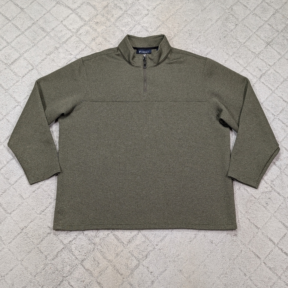 Daniel Cremieux Jacket Mens Xxl Green Olive ¼ Zip Pullover Diamond Textured
